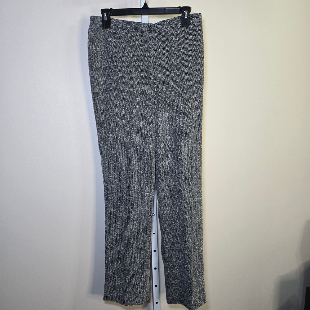 Alfred Dunner Classic Fit Women's Size 8 Black White Tweed Herringbone Pants
